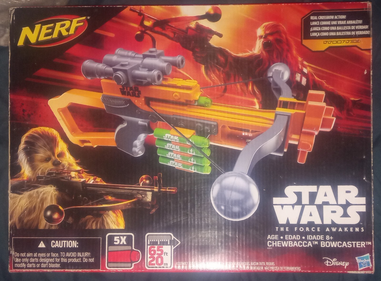 NERF Star Wars The Force Awakens Episode VII Chewbacca Bowcaster Blaster - NEW