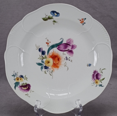 Meissen Hand Painted Flowers Shape No 81 Scrolled Border Plate C