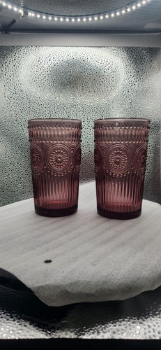 The Pioneer Woman Tumbler (Lot Of 4) 16-Ounce Glass Tumbler Purple Lavender - Picture 4 of 10