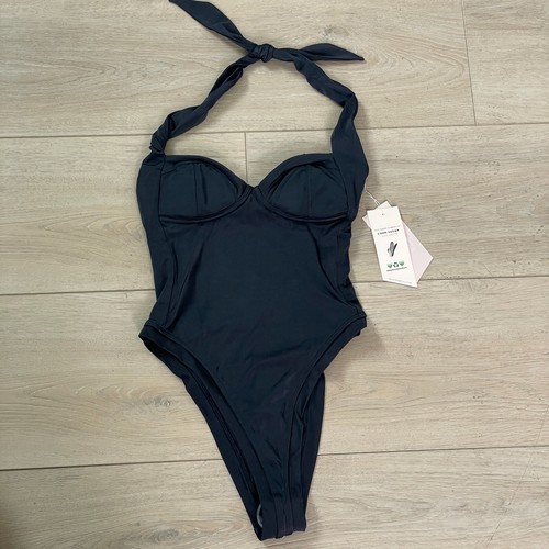 NEW Free People We Are HAH Womens Small Pull It Thru Bodysuit Swimsuit Black - 第 1/11 張圖片