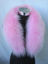 100% Real fox fur collar neck wrap /scarf pink women jacket collar 80*15 cm 