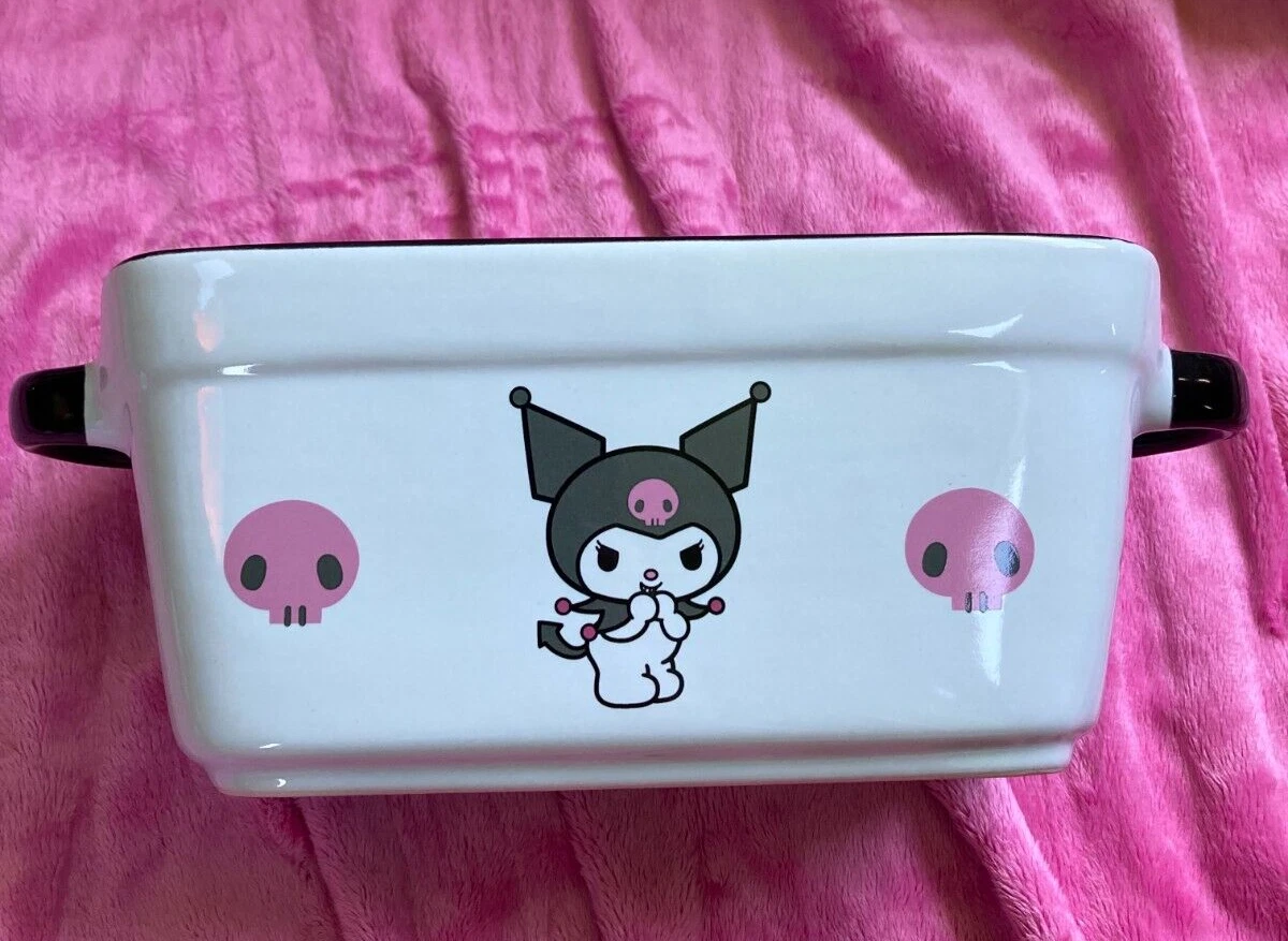 Sanrio Cute Kuromi Hello Kitty Character Pink Skull Kitchen Baking Loaf Pan Dish