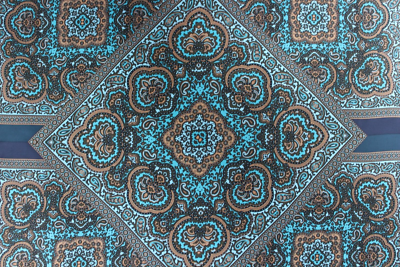 Foulard En Soie Vintage - Motif Géométrique Multicolore - Egyptian Original Design