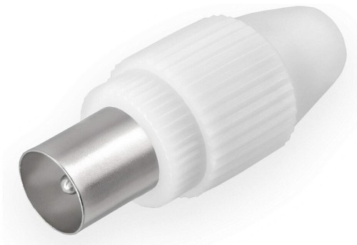 Antennenstecker u. Kabelfernsehen / Koaxial (Stecker + Buchse) weiß Neu /Top :-) - Bild 4 von 7