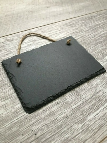 Handmade slate hanging chalkboard blackboard message memo wedding boards 12x8cm - Picture 8 of 11