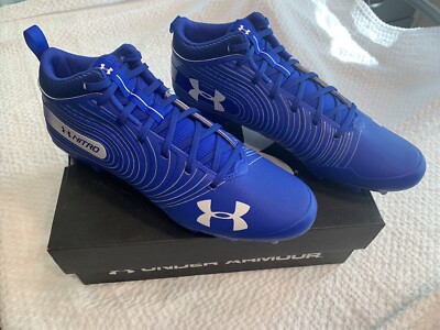 Under Armour Men's S 13.5 UA Team Nitro Mid MC Football Cleats Blue 3021066 NEW