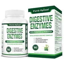 Purely Optimal Digestive Enzyme Supplement - Comprehensive Gut Health Support...