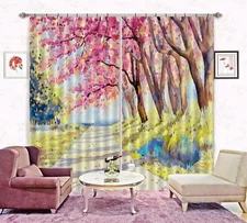 3D Cherry Blossoms Tree ZHUA458 Photo Curtain Window Blockout Fabric Amy 2023