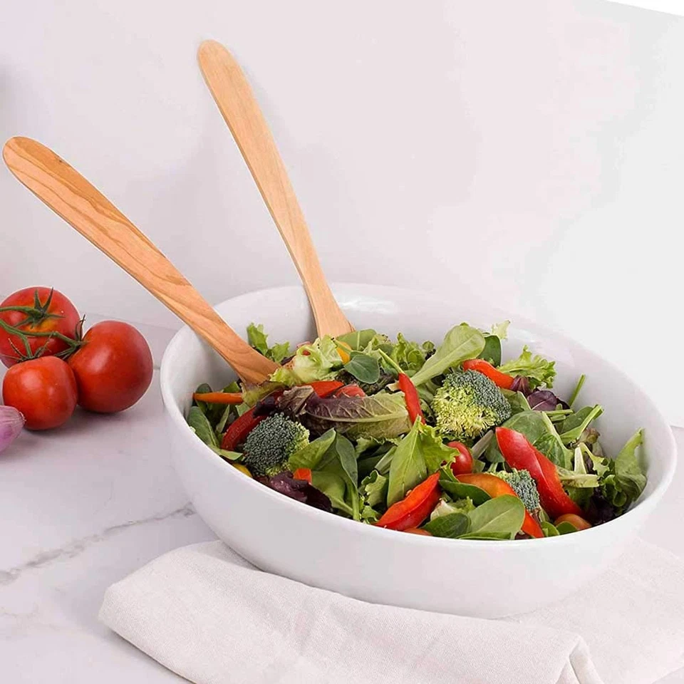 Eddington Italian Olive Wood Salad Server, Handcrafted in Europe, 2-Piece Set... - Image 2 of 3