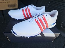Adidas Tour360 24 Golf Shoes White/ Scarlet Red/ Royal Blue Size 8 Ie3370