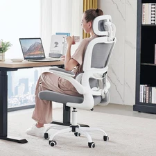 Ergonomic High Back Office Chair with Wheels, 330 LBS Capacity, White