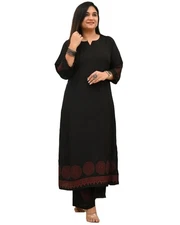 GoSriKi Women's Rayon Viscose Straight Printed Kurta with Pant
