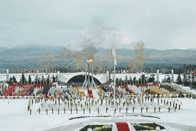 Opening Ceremony For The Xiii Olympic Winter Games Lake Placid Old Sports Photo