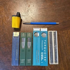 VTG Lot Staedtler Mars 780 Mechanical Pencil Holder Lead Turquoise Alvin FC