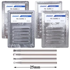 Dental Surgical Length Carbide Burs 25mm Round FG 2 3 4 5 556 557 330 High Speed