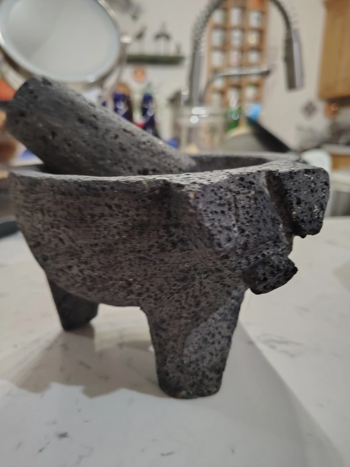 Mexican Molcajete Volcanic Stone Mortar & Pestle Guacamole Maker Authentic
Opens in a new window or