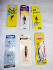Lot OF 6 Mepps Blue Fox Panther Martin Thomas KastMaster Berkley Fishing Lure 