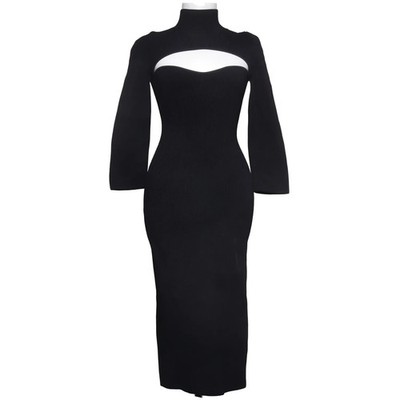 Khaite, Rollkragenkleid, Größe: M, Schwarz, Polyester/Viskose, Einfarbig #BN8