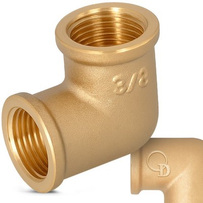 Messing Bogen 90° Winkel Fitting 3/8'' IG Verbinder Wasser Kupplung Winkelstück