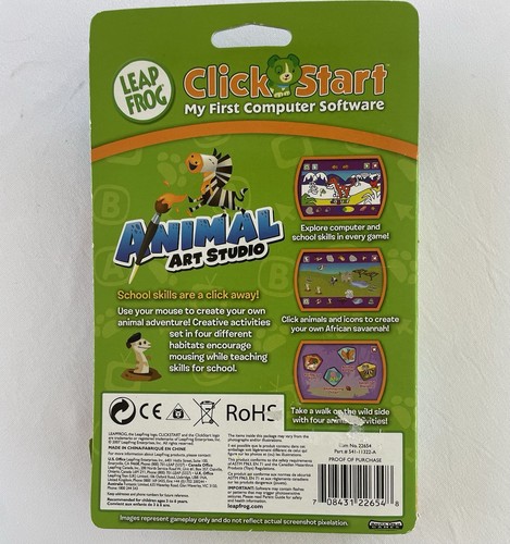 Leap Frog ClickStart Animal Art Studio My First Computer Software (New/Unopened) - Picture 3 of 3
