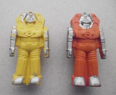 Zwei Vintage Roboter Bleistift Topper - 70er-80er Jahre - Top Zustand