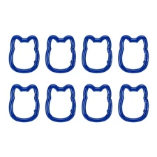 Spring Snap Hook, 8 Pcs Cute Cat Shape Keychain Clips, Dark Blue