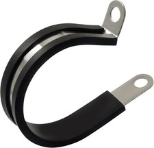 12 Pcs Rubber Cable Clamps, 1-1/2 Inch Stainless Steel Metal Cable Clamps