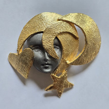 1980s celestial figural brooch by Ultra Craft.