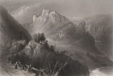 Burg Wildenstein Castle, Leibertingen, Baden-W&uuml;rttemberg. Danube Donau 1840