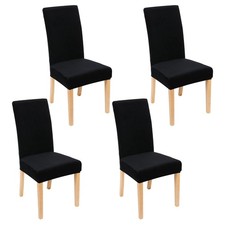 Velvet Stretch Dining Room Chair Covers Set of 4, Soft Removable Washable Cha...
