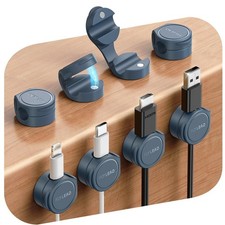 8 Pack Silicone Cord Organizers Magnetic Cable Clips Adhesive Wire Holders NEW