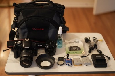 Canon EOS Rebel XSi 450D DSLR Camera Bundle + 18-55mm IS + 50mm f/1.8 + Accessor