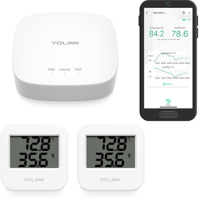 Smart Wireless Temp/Humidity Sensor for Freezer & Pet Monitoring - 2 Pack
