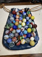 Mixed Lot 60 Vintage Marbles Peltier, Vitro, Akro, Alley, Marble King, Master L5