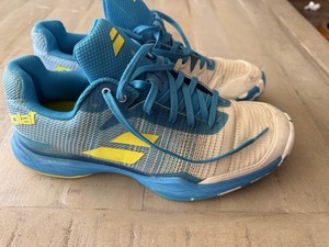 Babolat Men’s Jet Mach 2 All Court Tennis Shoes White/Estate Blue Sz 10.5