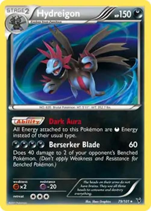 Hydreigon - 79/101 - Pokemon Noble Victories Black & White Holo Rare Card NM