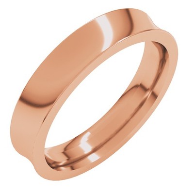 Ehering 10 Karat Rotgold 4 mm konkav Comfort Fit