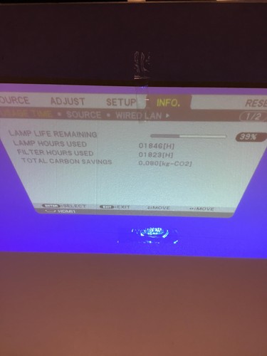 NEC NP-UM330W 3LCD 3300 Lumens Projector USB LAN HDMI w/Lamp 1846 Hour,No Remote - Picture 9 of 9