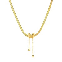 Schmetterling Kette Gold Edelstahl Y Halskette Diamantiert 3D AnhäNger Geschenk