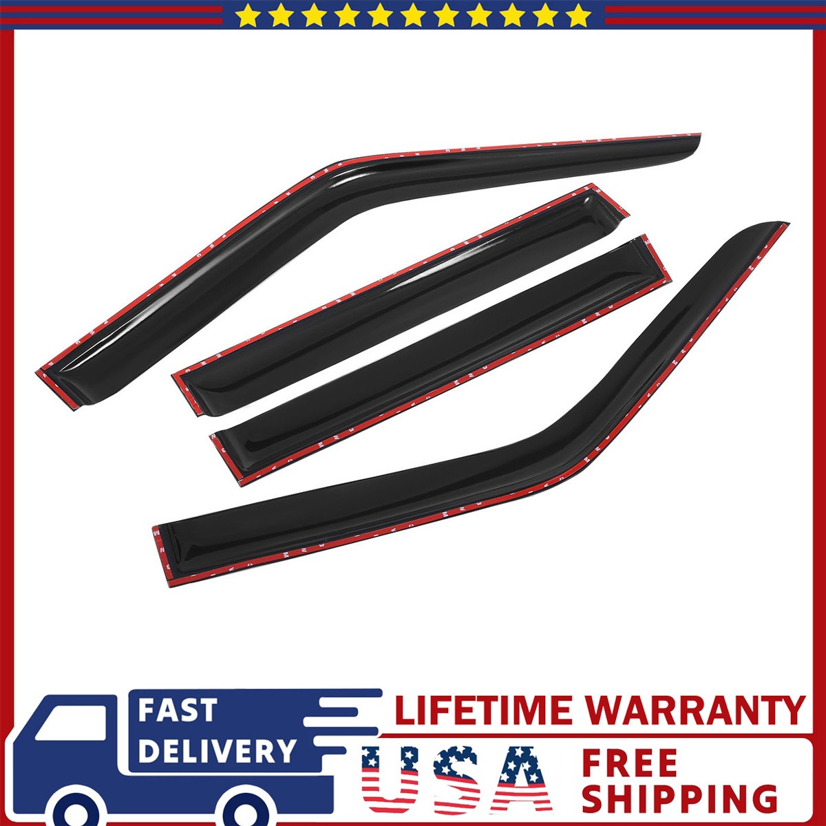 Black Window Visor Wind Deflector For Nissan Frontier 05-20 JDM Style 4Pcs
