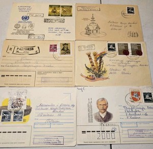 Lithuania- Another 6 Registered Covers To Chicago(USA) & Vilnius