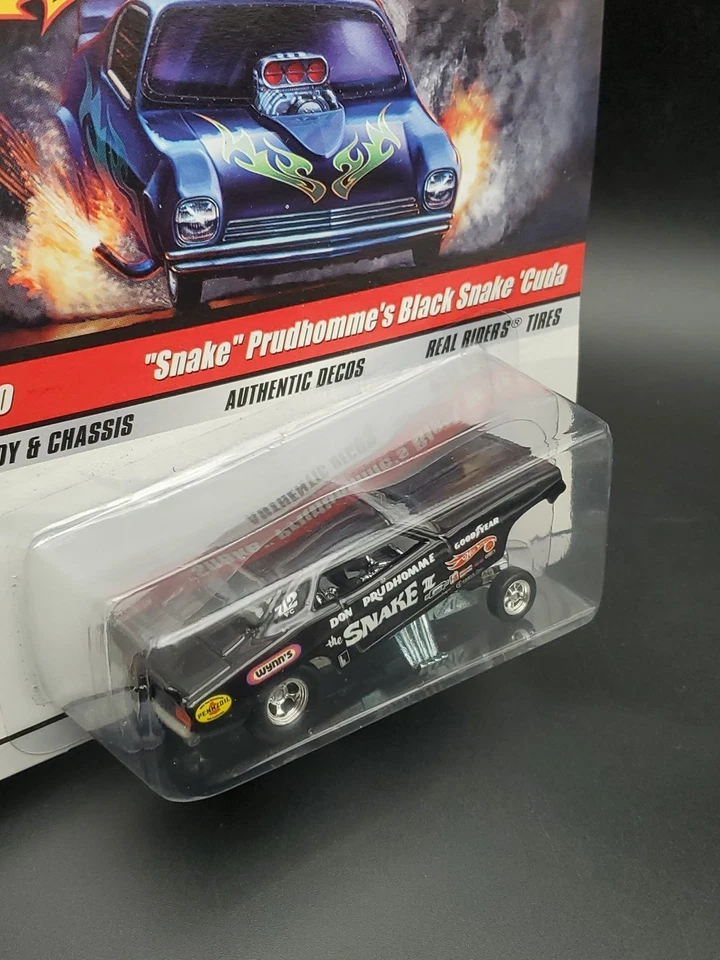 Hot Wheels Drag Strip Demons Don Prudhomme's Black Snake II Cuda Funny Car 1/30 Foto 4 de 4