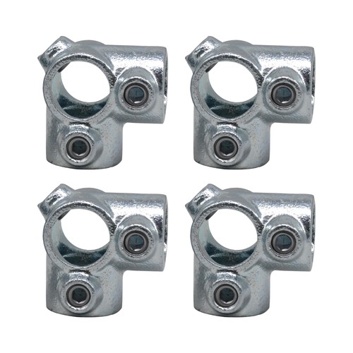 4 PCS 3/4" 4-Way Galvanized Steel Pipe Connector Galvanized Iron Pipe Fitting...