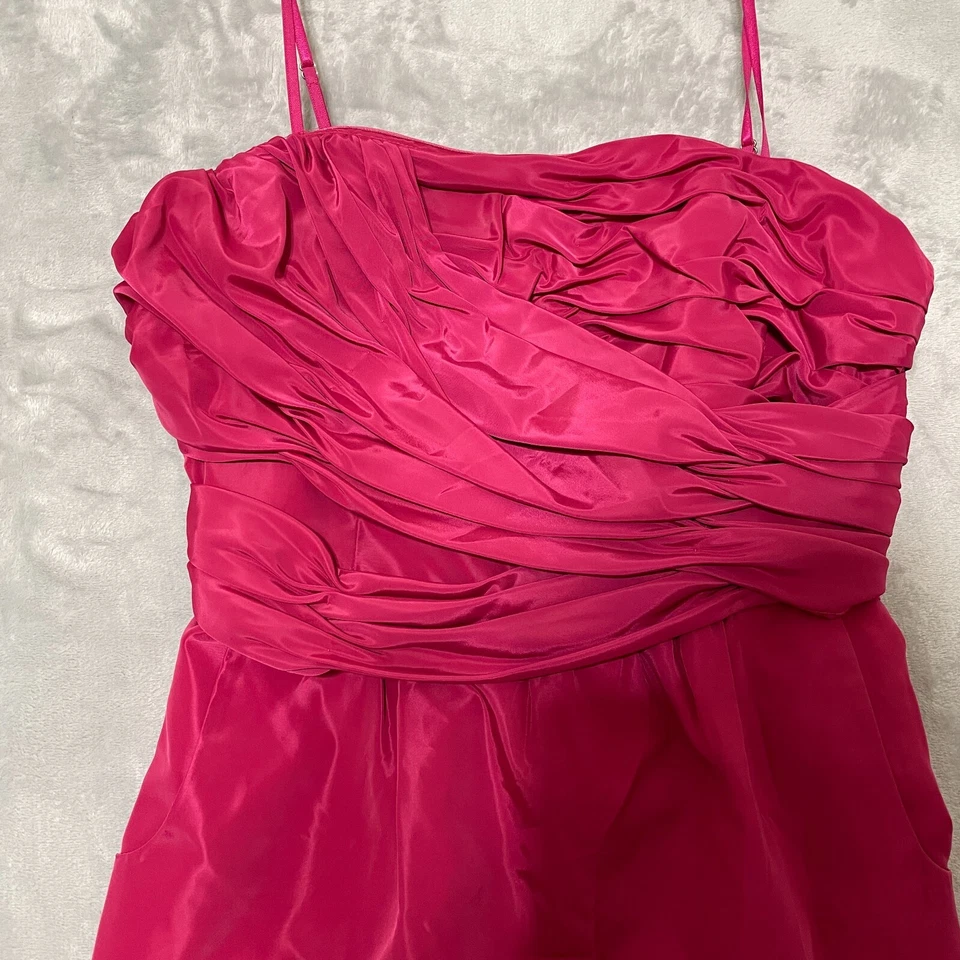 Vestido para mujer Plenty Tracy Reese rosa talla 6 forrado acanalado sin tirantes acetato NUEVO Foto 2 de 4