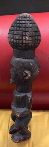 AFRICAN VINTAGE FIGURE Carved Wood 13" TALL - Picture 5 of 6