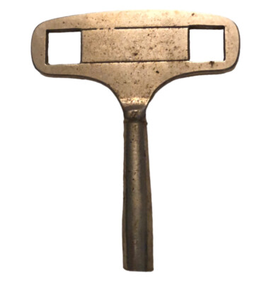 Vintage Nickel Chrome Clock Winding Square T Tool Key No 3 Square Chuck unmarked