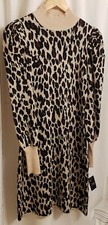 🆕 JUST TAYLOR sweater dress  Leopard Animal 🐆 print long sleeves Size SM