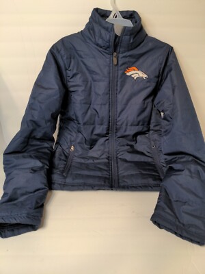 NWOT Girls Denver Broncos Black Full Zip Front Embroidered  Jacket  Med. 10/12