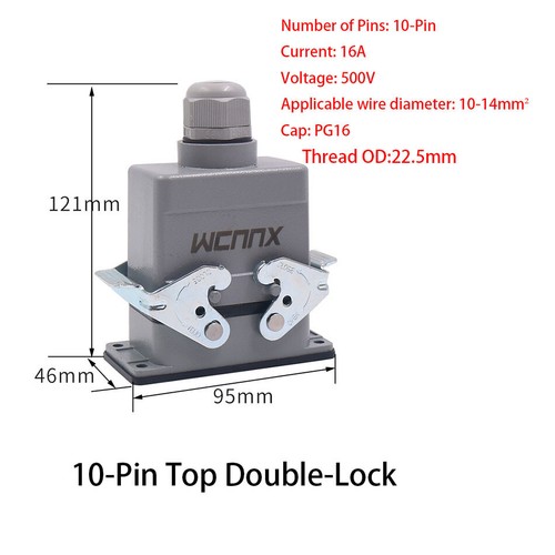 HDC 16A Heavy Duty Connector Industrial Waterproof Aviation Plug Socket HE 6~48P - Picture 14 of 31