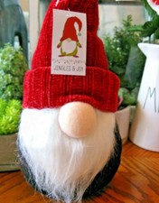 New Winter Nordic Gnome Plush Red Gray Bearded Weighted Figure Decor - 14